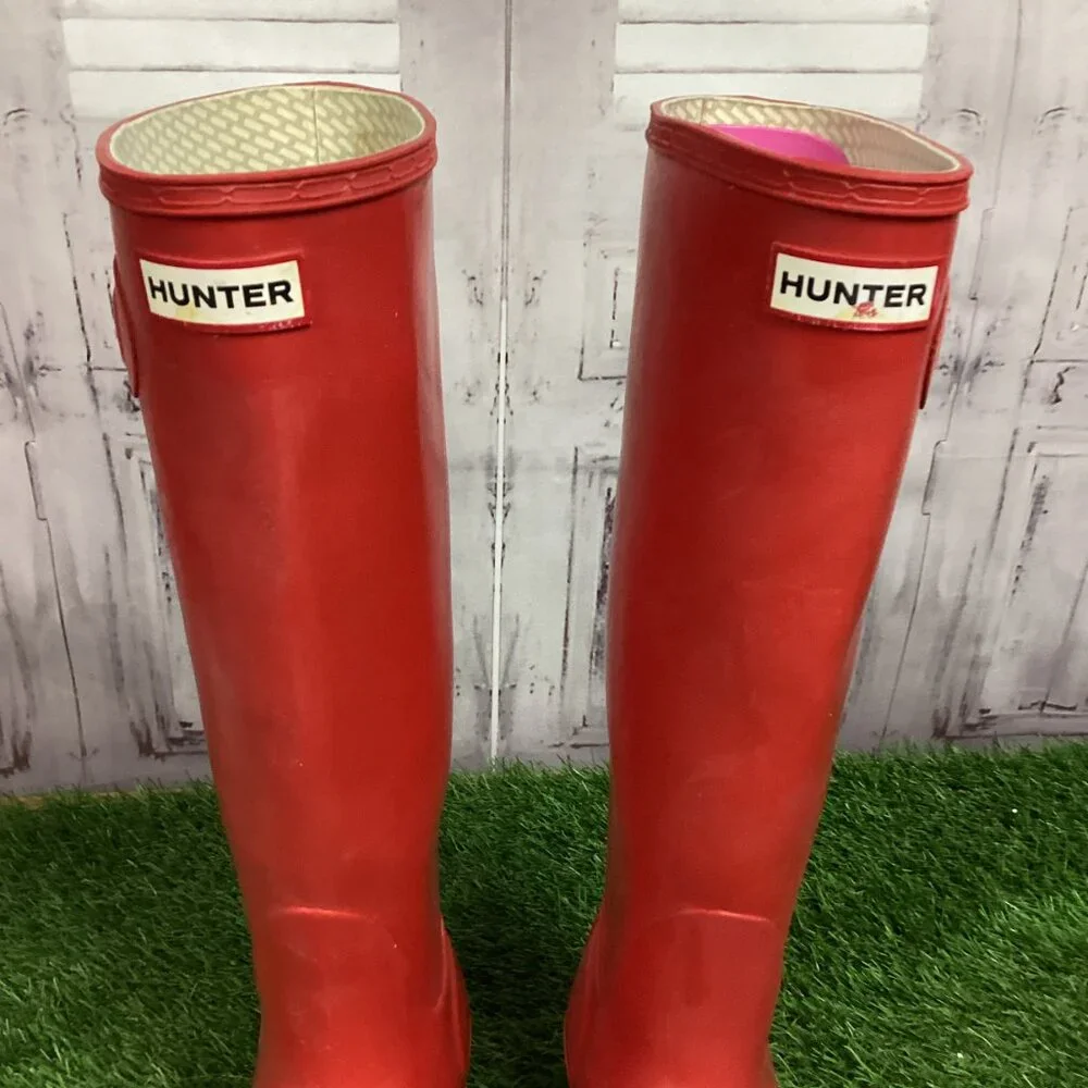 Red Hunter Boots 8 - Picture 5 of 15